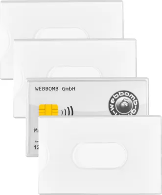 Produktbild von webbomb 4x robuste Ausweis Karten Schutzhülle Scheckkartenhülle für EC Karten Kreditkarten Personalausweis Bankkarten Kartenhülle für Geldbörse