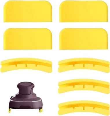 Image de Lot de 8 dessous-de-plat en silicone résistants à la chaleur pour friteuse à air chaud - Jaune