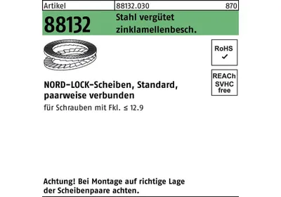 Produktbild von Unterlegscheibe R 88132 geklebt NL 36 Stahl vergütet zinklamellenbeschichtet