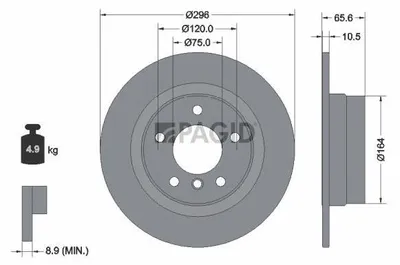 Produktbild von PAGID Bremsscheibe Hinten für BMW 3 Limousine (E90) 296mm 54331NC