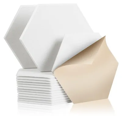 Obrázek produktu pro Akustický panel samolepicí - 30 x 26 x 1 cm - 12 ks - Bílá - Do studia a kanceláře