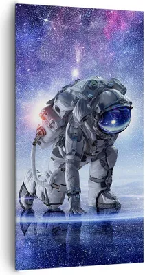 Produktbild von Bild auf Leinwand - Leinwandbild - Kosmonaut Weltraum - 65x120cm - Wand Bild - Wanddeko - Leinwanddruck - Bilder - Kunstdruck - Wanddekoration - Leinwand bilder - Wandkunst - PA65x120-3985