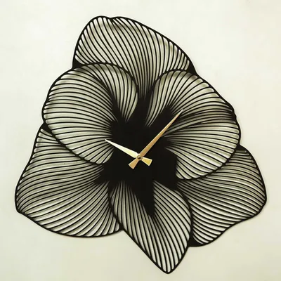Produktbild von Opviq, Azalea Metal Wall Clock - APS039 70 - Black, Wanduhren, Schwarz, Stahl, 70 x 70 cm