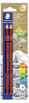 Produktbild von STAEDTLER tradition jumbo 1285 Schreiblernbleistift Blisterkarte mit 2 Bleistiften 2B