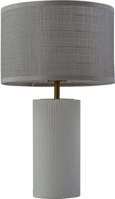 Produktbild von Lindby Tischleuchte Sorscha, weiß, Eisen, Ø 26 cm
