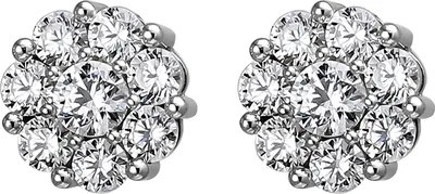 Produktbild von JOBO Ohrstecker 925 Sterling Silber 16 Zirkonia Ohrringe Silberohrringe