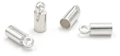 Produktbild von Vintageparts Endkappen Messing silberfarben für 3mm Bänder