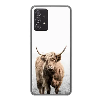 Produktbild von MuchoWow® Handyhülle Schutzhülle Hülle für Samsung galaxy a73 Schottischer Highlander - Vlies - Kuh Silikon Softcase Handy Hülle - Handyhülle