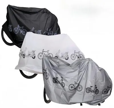 Image de Lot de trois housses de protection imperméables pour vélo - Protection imperméable pour vélos - Housse de protection UV pour vélo - Housse de protection imperméable pour vélo - Housse de protection imperméable noir/blanc/gris