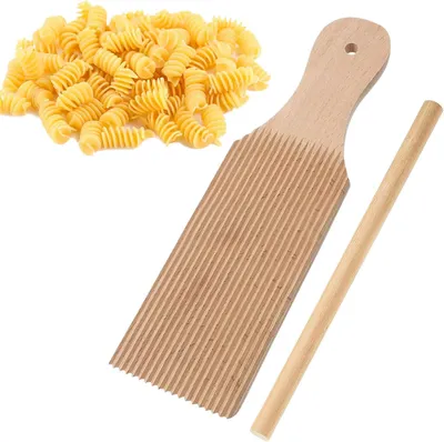 Produktbild von Gnocchi Brett - Gnocchi Maker - Gnocchi Holzbrett mit Teigrolle - Nudel Zubeh?r
