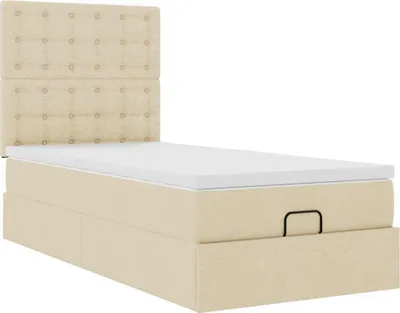 Produktbild von Ottoman-Bett mit Matratze Creme 90x200 cm Stoff