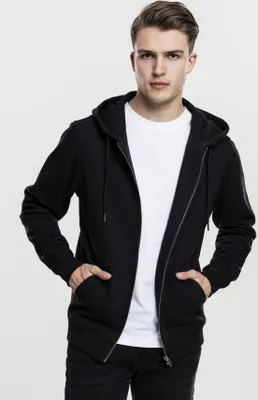 Produktbild von Urban Classics TB1788 | Basic Zip Hoody Herren Kapuzenjacke - Farbe: Black - Größe: XXL
