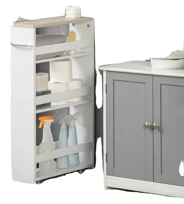 Immagine prodotto di Carrello da bagno, 3 ripiani, con maniglia leggera, carrello