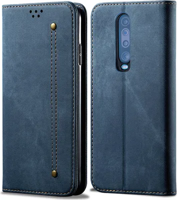 Image de Xiaomi Poco X2 Housse, LaimTop Denim Cuir Portefeuille Fermeture magnétique Flip Bookstyle Housse avec fonction stand pour Xiaomi Poco X2 Xiaomi Poco X2 Bleu