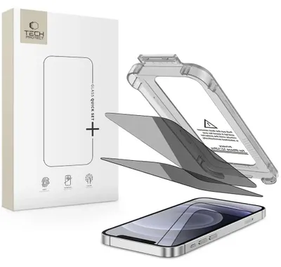 Produktbild von Tech-Protect Quick Set Spy+ 2er-Pack Privacy Glass für Iphone 12 / 12 Pro