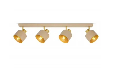 Produktbild von LUXOLAR - LED Deckenleuchte 4-flammig Beige/Gold E27 60W - Deckenlampe Schwenkbar für Wohnzimmer, Küchen - Modern Design