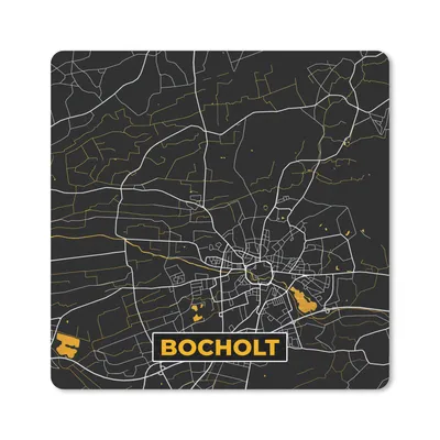 Produktbild von MuchoWow® Mauspad Mousepad Deutschland - Schwarz und Gold - Bocholt - Stadtplan - Karte 30x30 cm - Mousepads - Maus Mat - Pad - Mausunterlage - Gaming