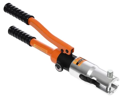 Image de Pince à sertir hydraulique pour PEX - Kit 10 t - 4 matrices - Pour tubes composites aluminium/ALUPEX - Portable avec cliquet - Mallette de transport - Orange