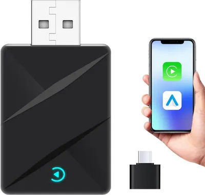 Produktbild von Wireless Auto Adapter 2-in-1, Plug & Play, Bluetooth und WLAN Verbindung für Smartphone Integration, schwarz