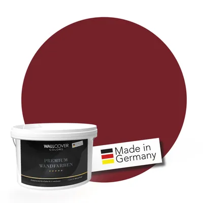 Produktbild von WALLCOVER PREMIUM Wandfarbe Eindrucksvolles Apfelrot Hochdeckend Matt 1L für 8 m