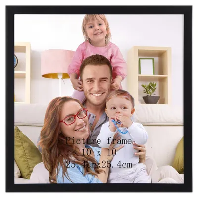 Produktbild von Bilderrahmen Fotorahmen Fotolijst - 25 x 25 cm - Schwarz - Leichtes Plastik - Für Wand und Tisch
