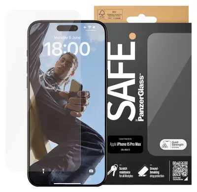 Produktbild von SAFE. von PanzerGlass iPhone 15 Pro Max, Ultra-Wide Fit.