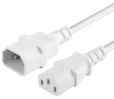 Obrázek produktu pro Prodlužovací síťový kabel PREMIUMCORD 230V, C13-C14, bílý 1m (kps1w)