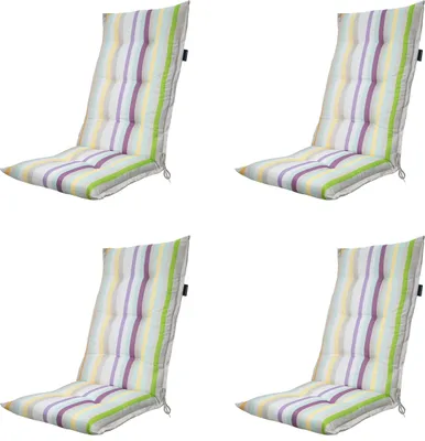Produktbild von Madison - Gartenstuhlauflage High Back Righe lila - Ca. 123x50 cm - 4er-Set