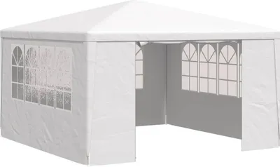 Obrázek produktu pro vidaXL Profesionální párty stan s bočnicemi 4×4 m bílý 90 g/m²