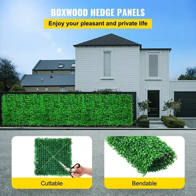 Produktbild von Artificial Boxwood Panel UV 6pcs Boxwood Hedge Wall Panels, Artificial Grass Backdrop Wall 20" X 20" 4 cm Green Grass Wall, Fake Hedge for Decor Privacy Fence Indoor, Outdoor Garden Backyard
