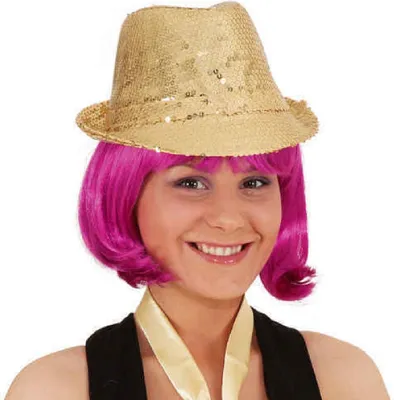 Produktbild von O23115-25 gold Trilby Pailletten Hut Glitzerhut Partyhut