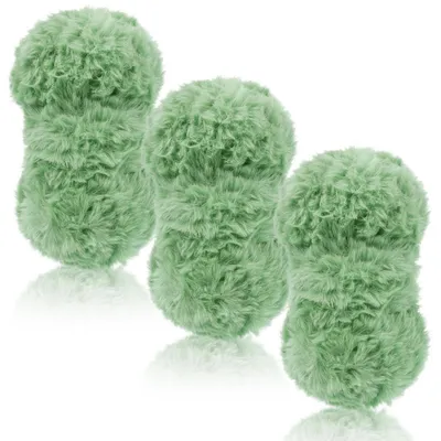 Produktbild von Plüschwolle 3 x 100g Fransengarn Hellrosa Grün zum Häkeln & Stricken