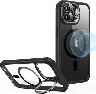 Obrázok produktu pre ESR - Armor Tough Kickstand HaloLock + Screen Protector - iPhone 15 Pro Max - Clear Black