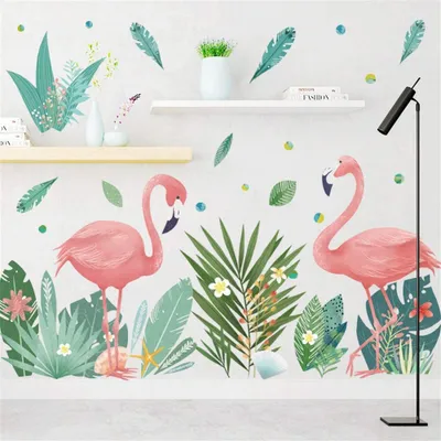 Produktbild von DIY Wandaufkleber, Flamingo Wandsticker Wandtattoo Groß Pink Wanddeko für Wohnzimmer TV Hintergrund Kinderzimmer (Stil B)