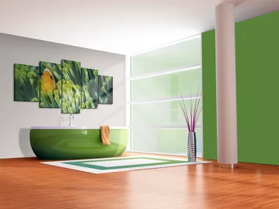 Produktbild von Akustikbild Natur 200x100 cm 5-teilige Bilder Akustikschaum Hochleistungsschallabsorber Schallschutz Leinwand 5 tlg Wandbild Raumakustik Schalldämmung 030208-1