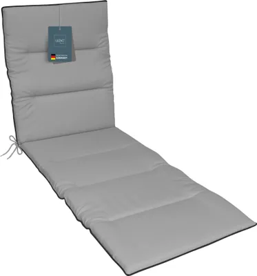 Produktbild von LILENO HOME Sonnenliege Auflage als [1er Set - Rollliege] in Grau + Keder Anthrazit - Gartenliegen Auflage perfekt für Strandliege - Polster Auflage für Gartenliege (190x60x4cm)