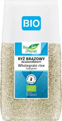 RYŻ BRĄZOWY DŁUGOZIARNISTY BEZGLUTENOWY BIO 500 g - BIO PLANET