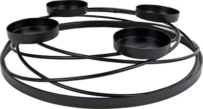 Obrázek produktu pro Kovový adventní věnec se 4 svícny na LED svíčky - velikost cca 35 x 7 cm