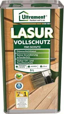 Produktbild von ULTRAMENT Vollschutz-Lasur 7-in-1, kiefer, Holzschutz, 5 Ltr