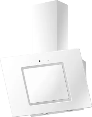 A white range hood is shown against a white background.