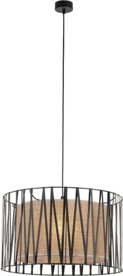 Produktbild von Hängeleuchte Metall E27 Ø 50 cm H: max. 120 cm Schwarz Braun 3-flammig rund Modern Hängelampe