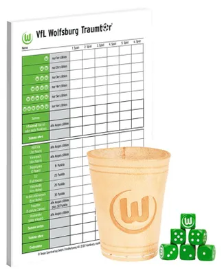 Produktbild von VfL Wolfsburg Würfelbecher mit Spielblock (A3)