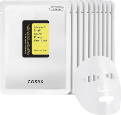 Obrázok produktu pre COSRX - Advanced Snail Mucin Power Essence Sheet Mask 10 x - Pleťová maska 25ml