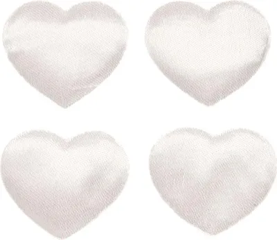 Produktbild von Selbstklebende Samtherzen Sticker weiß 4 cm 8 Stück zum Thema Hochzeit