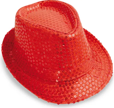 Produktbild von Paillettenhut Hut Glitzer rot Gr. 58 cm Karneval Fasching  Halloween Party Cosplay