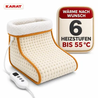 Obrázek produktu pro Elektrická podložka pod nohy Fjord s 6 stupni vyhřívání, časovačem a sherpa potahem, barva béžová