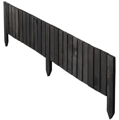 Obrázok produktu pre Záhradný plot – drevená ohraničenie trávnika – na zapichnutie – jednoduchá montáž – 20 x 116 cm – sivá