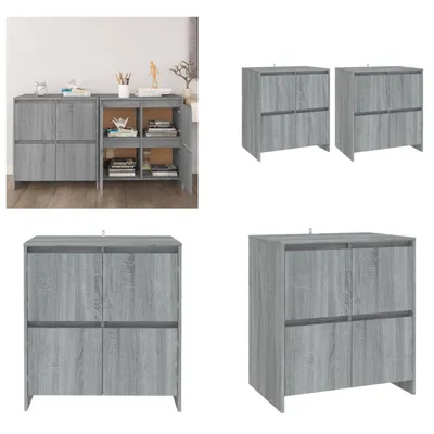 Produktbild von vidaXL Sideboards 2 Stk. Grau Sonoma 70x41x75 cm Holzwerkstoff - Sideboard - Sideboards - Anrichte - Lagerschrank