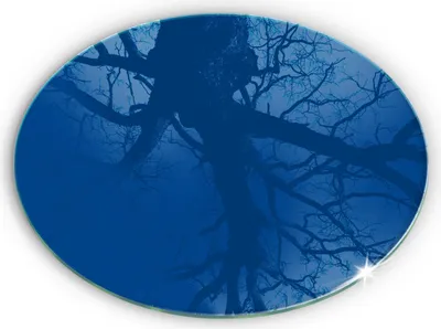 Produktbild von Grabkerze Untersetzer Glastafel Gummifüße Motiv - 40 cm - Blaue Farbe