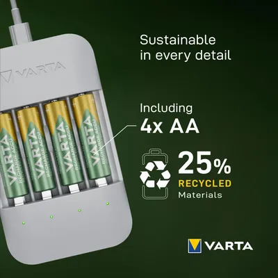 Produktbild von Varta Eco Charger Pro, Nickel-Metallhydrid (NiMH), Kurzschluß, AA, AAA, 4 Stück(e), Akkus/Batterien enthalten